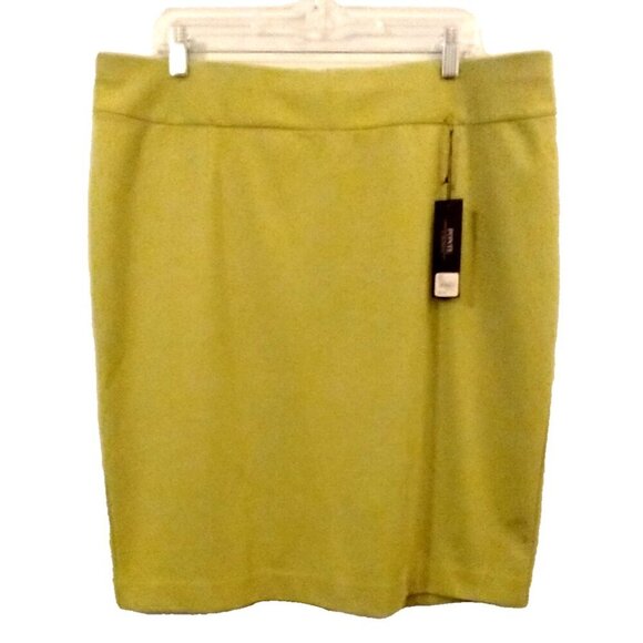 Lane Bryant Ponte Skirt Zip Back Pencil Stretch Women's Spring Green - Size 18 - Picture 1 of 9